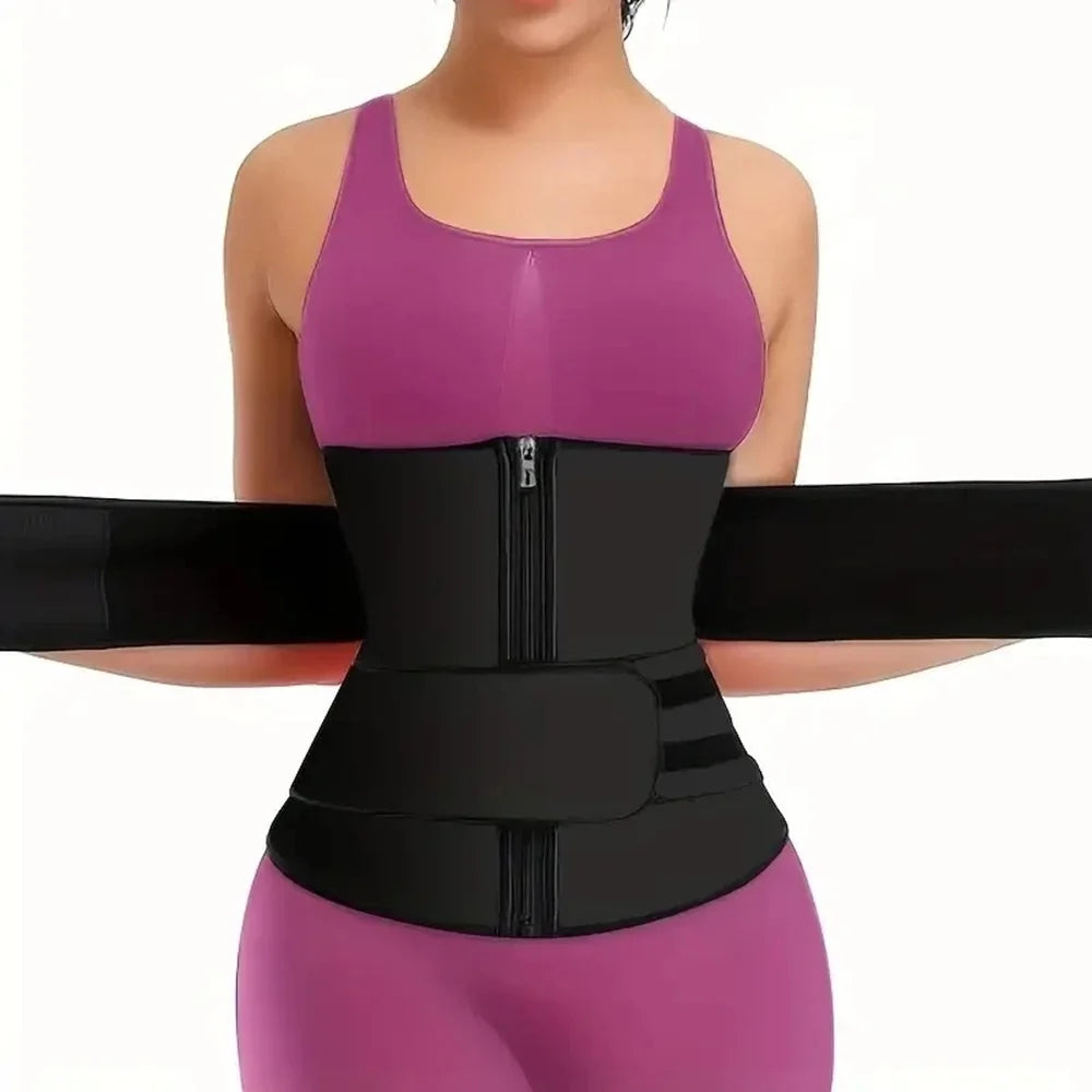 1pc Waist Trainer Slimming Body Shaper Fitness Belt Weight Loss Fat Burning Sport Girdle Sweat Trimmer Workout Cincher Shapewear - Artigo Importado