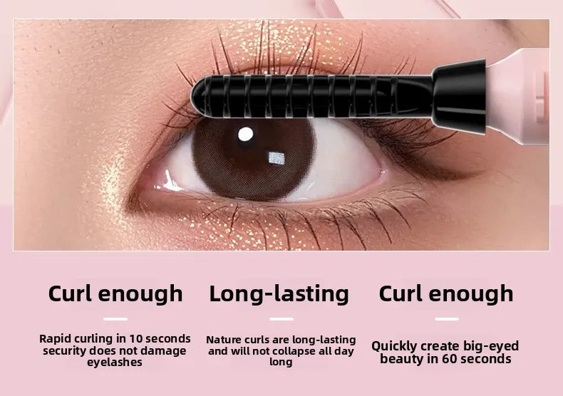 Portable Heated Electric Women Stereotypes Eyelash Curler USB Rechargeable Long Lasting Eyelash Curler Quick Heated Beauty Tools - Artigo Importado