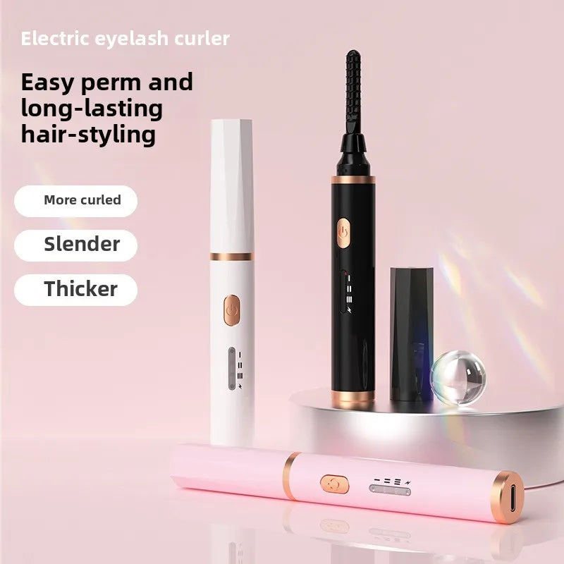 Portable Heated Electric Women Stereotypes Eyelash Curler USB Rechargeable Long Lasting Eyelash Curler Quick Heated Beauty Tools - Artigo Importado