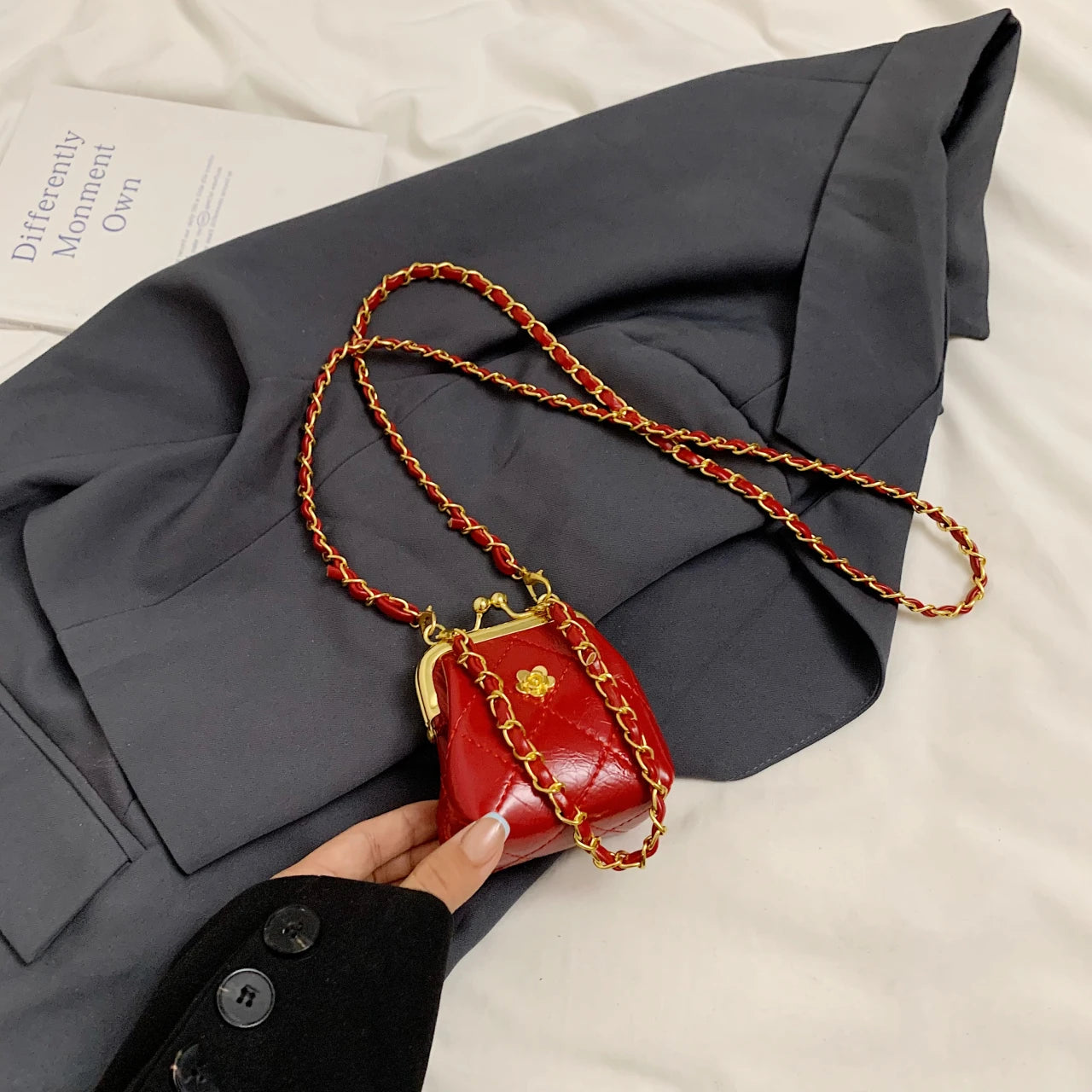 Super Mini Crossbody Bags For Women Designer Bag Luxury Chain Shoulder Coin Mini Purse Cute Clip Lipstick Bag Lady Cute Hobo Bag - Artigo Importado