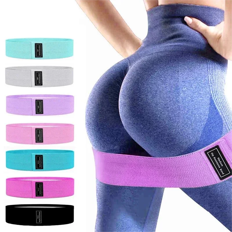 Fabric Resistance Hip Booty Bands Glute Thigh Elastic Workout Bands Squat Circle Stretch Fitness Strips Loops Yoga Gym Equipment - Artigo Importado