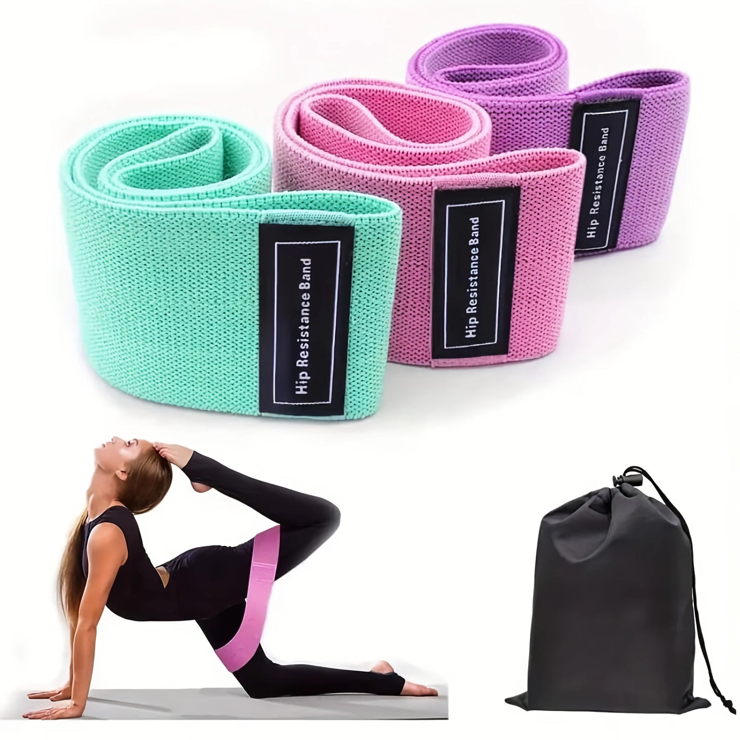 Fabric Resistance Hip Booty Bands Elastic Glute Thigh Workout Squat Circle Stretch Fitness Strips Loops Yoga Gym Equipment - Artigo Importado