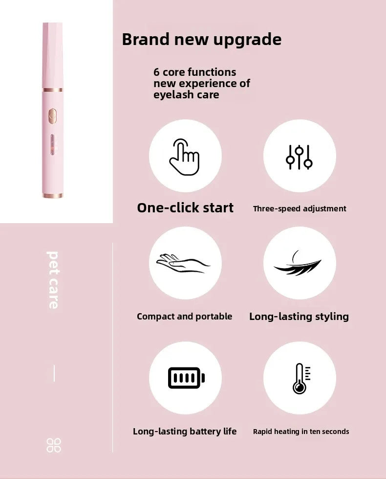 Portable Heated Electric Women Stereotypes Eyelash Curler USB Rechargeable Long Lasting Eyelash Curler Quick Heated Beauty Tools - Artigo Importado