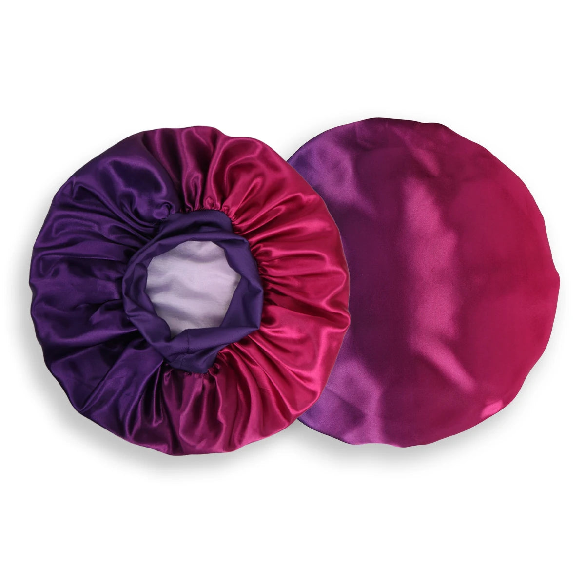 Satin Silk Bonnet Cap with Frontal Wrap, Wide Band, Colorful Fade Printing, Soft Nightcaps, Hair Protect Sleep, Extra Big Size - Artigo Importado