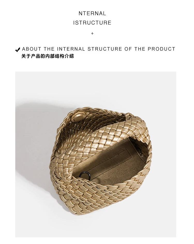 2025 Mini Women's crossbody Handbag Fashion Bag Hand-woven Crossbody Bags  Small Size For Women Woven Tote Bag - Artigo Importado