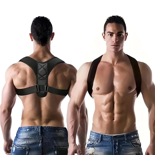 Back Posture Correction Belt Hunchback Corrector Adult Men and Women Sitting Posture Correction Belt Shoulder Straight Back - Artigo Importado