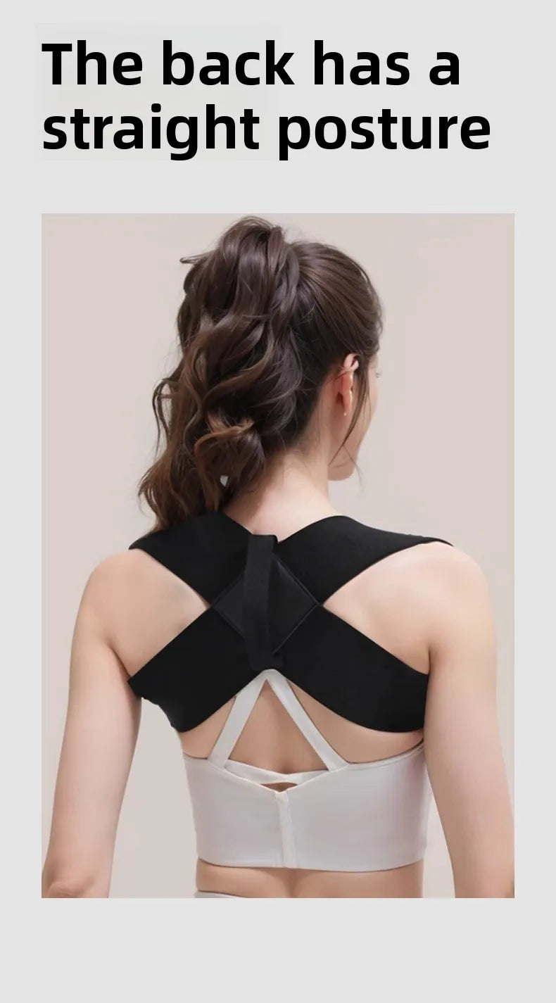 Posture Corrector for Adults - Adjustable Back Brace To Straighten Spine Improve Shoulder Alignment Kyphosis Correction - Artigo Importado