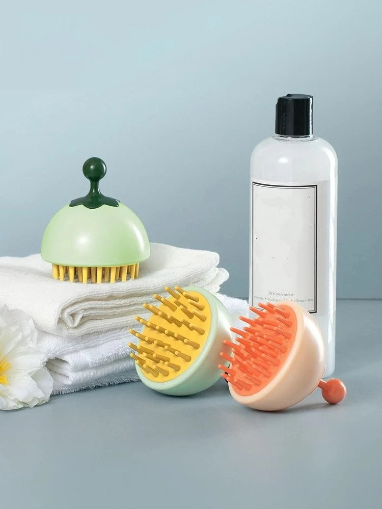 Silicone Shampoo Scalp Hair Massager Comb Bath Cleansing Exfoliator Brush Shampoo Massager Scalp Acupuncture Point Massage Brush - Artigo Importado