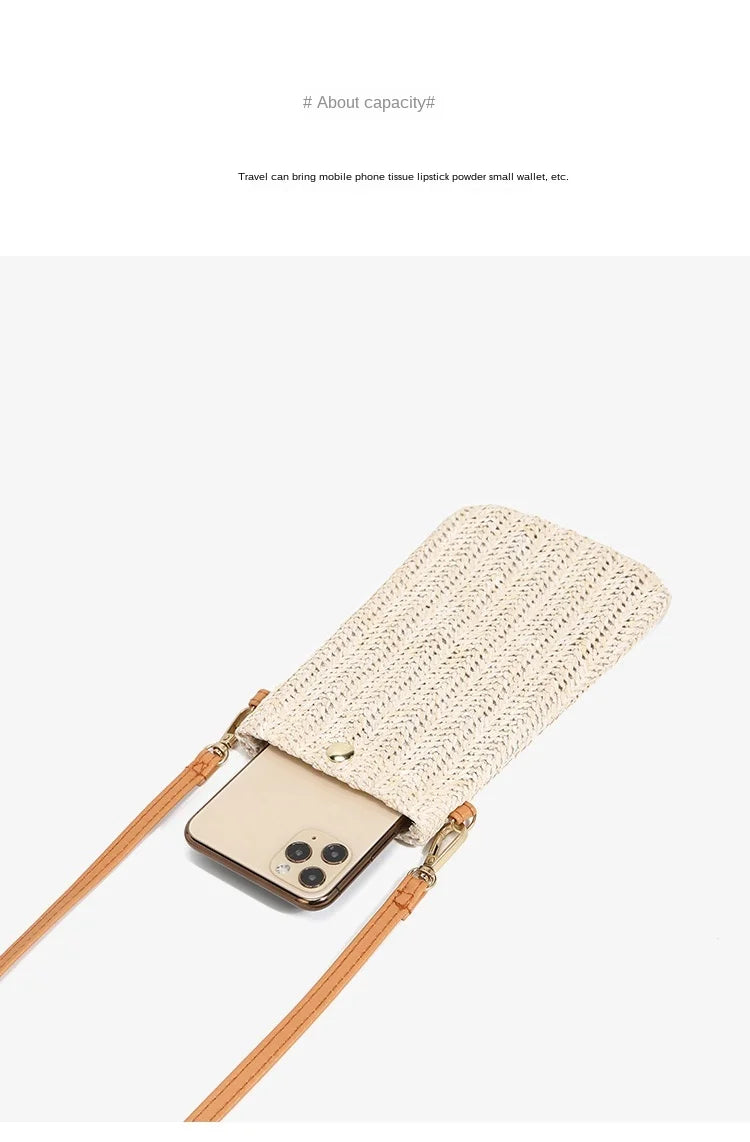 Crossbody Bags for Women Mini Mobile Phone Beach Bag Fashionable Purses and Handbags Luxury Designer Lipstick Bag Satchels - Artigo Importado