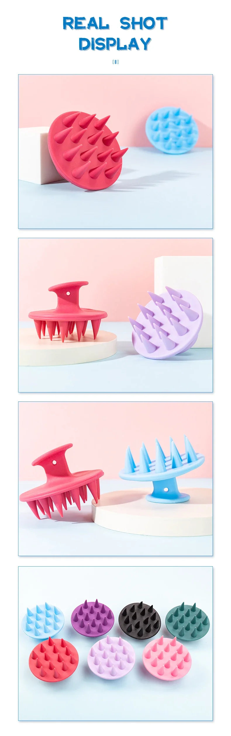 1pcs Hair Brush Scalp Massager for Hair Growth Mold-Free Silicone Scalp Massager Shampoo Brush Scalp Scrubber Exfoliator Tools - Artigo Importado