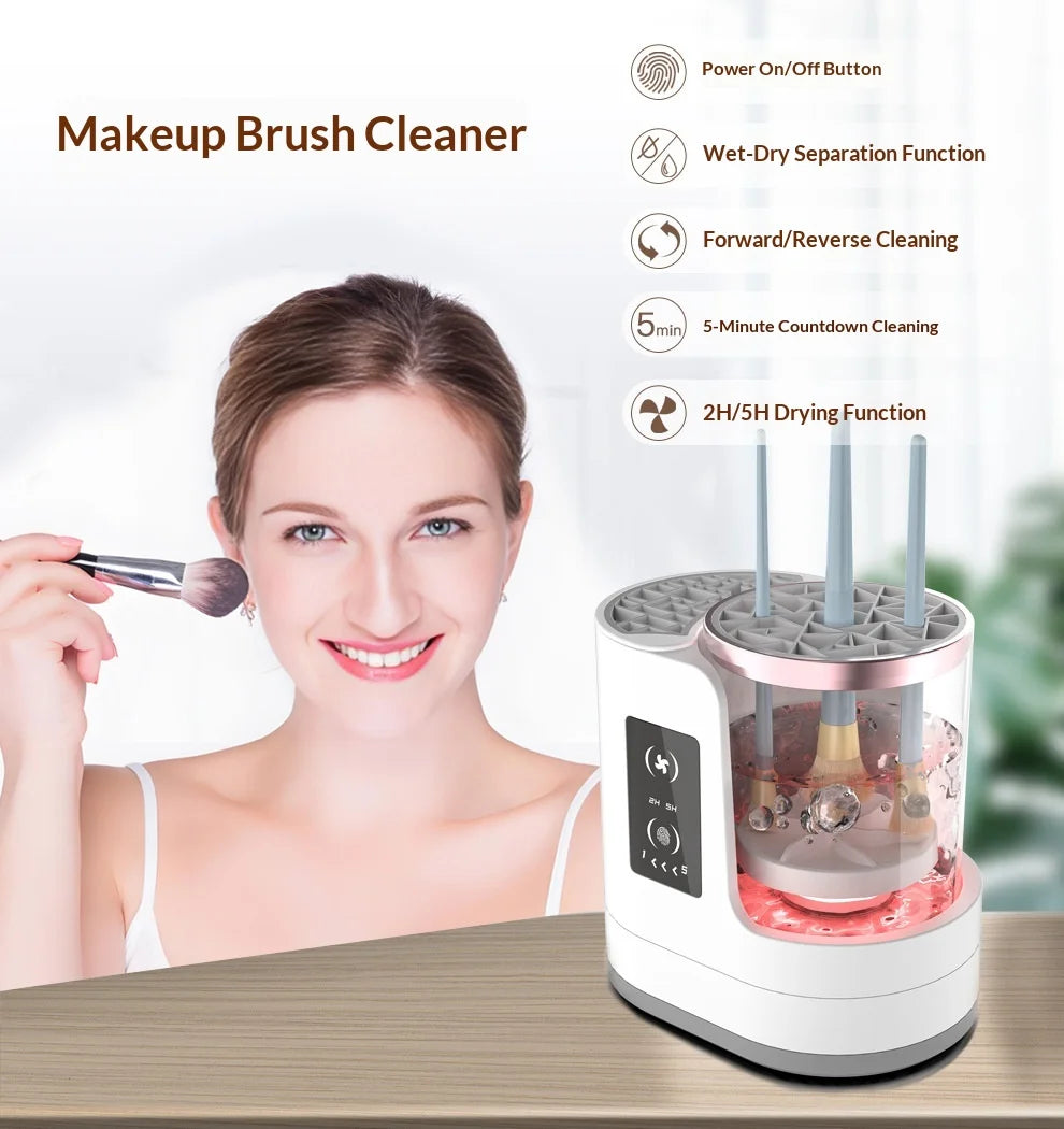 Makeup Brush Cleaner  Electric Drying and Brush-washing A Fully Automatic Cleaning Tool That Doesn't Damage The Bristles - Artigo Importado