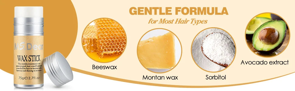 Hair Wax Stick For Wig Professional Hair Wax Stick Gel Cream Non-Greasy Style Hair Wax Stick For Men Women Broken Hair Artifact - Artigo Importado