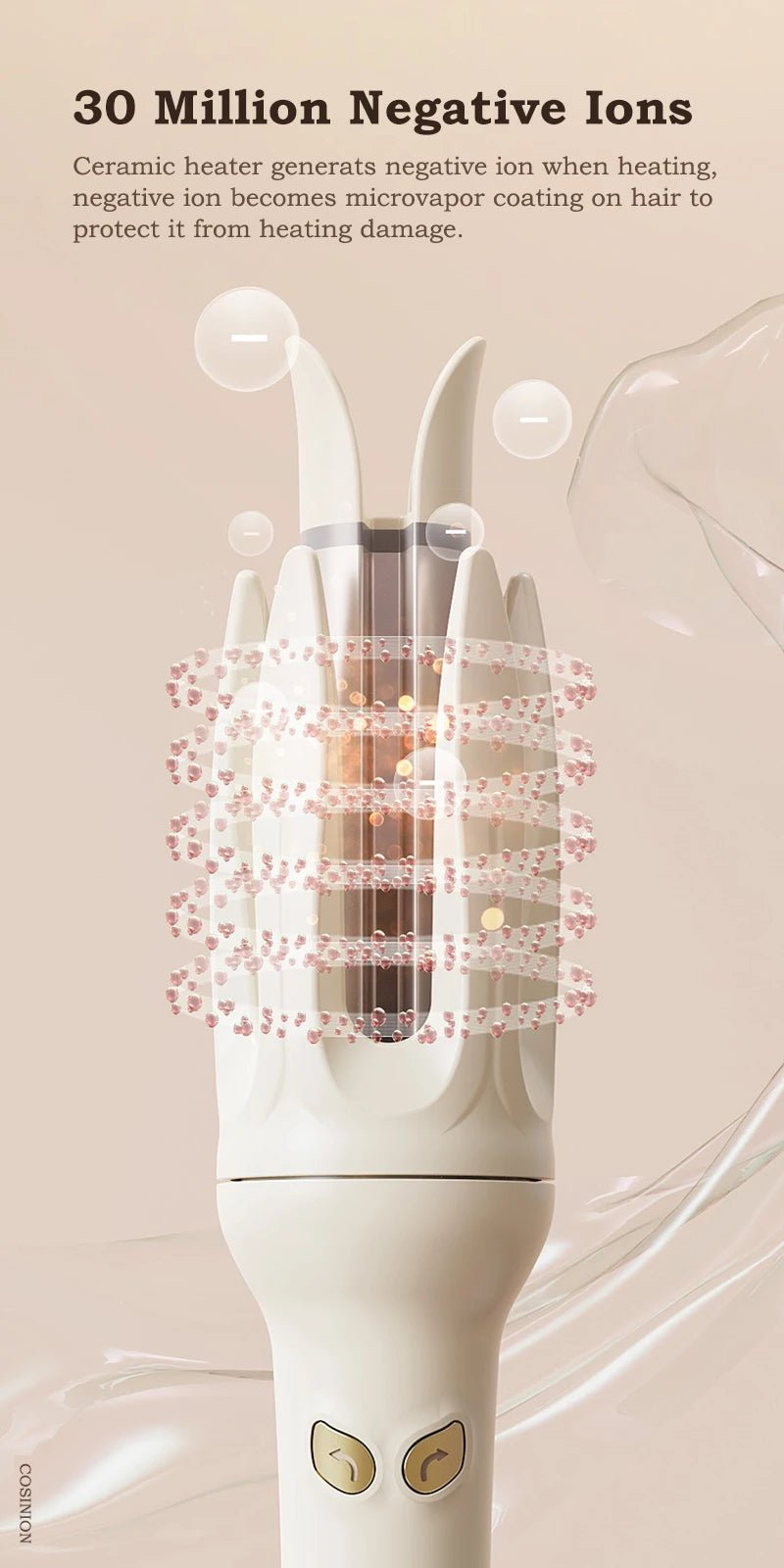 Automatic Hair Curler 28mm Negative Ions Electric Ceramic Curling Hair Stick Rotating Curl Waves Anti-Tangle Curling Iron Styler - Artigo Importado