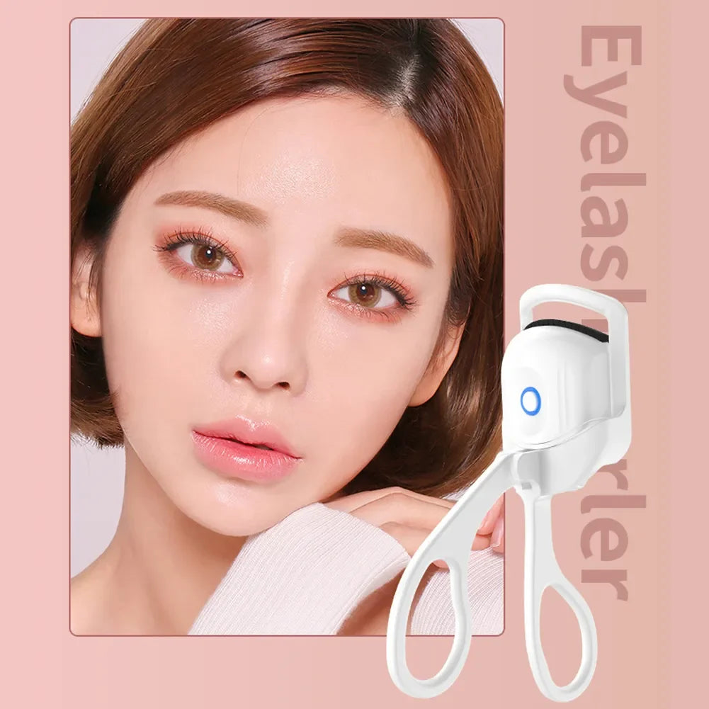 Electric Heated Eyelash Curler Eyelashes Curls Thermal Eyelash Curler USB Rechargeable Mini Long Lasting Makeup Tool Beauty Tool - Artigo Importado