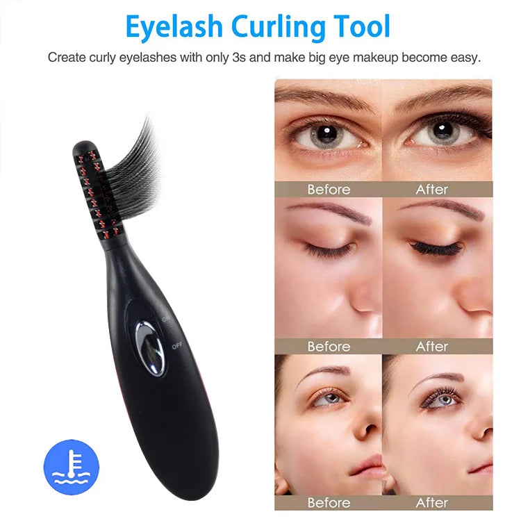 New Women Makeup Electric Heated Eyelash Curler Long Lasting Eye Lash Perm Heated Eyelashes Clip Automatic Tool - Artigo Importado