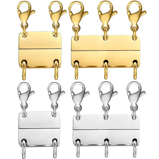 Layered Necklace Clasp 18K Gold and Silver Color Necklace Separator for Layering Multiple Necklace Clasps and Closures for Women - Artigo Importado