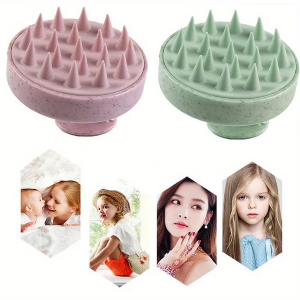 1pc Silicone Shampoo Brush Body Massage Brush Bath Shower Brush Salon Hairdressing Tool Scalp Massage Comb Hair Washing Comb - Artigo Importado