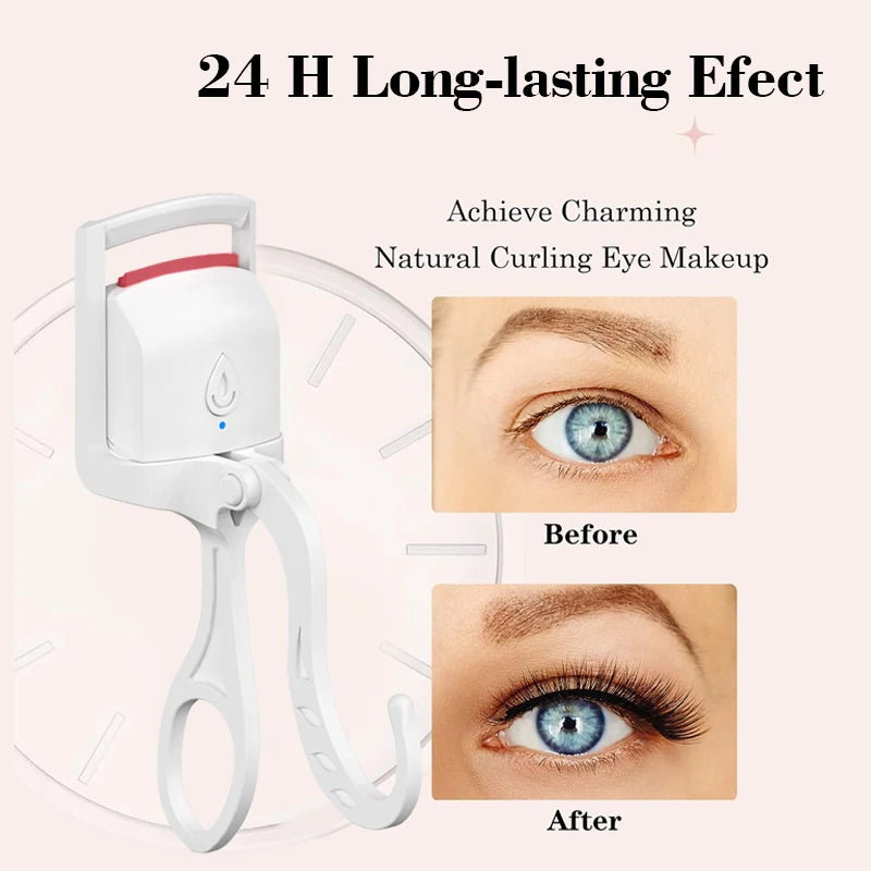 Heated Eyelash Curler-USB Rechargeable Electric Eyelash Curler- Eyelash Curlers Heated Fast Heat Up - Artigo Importado