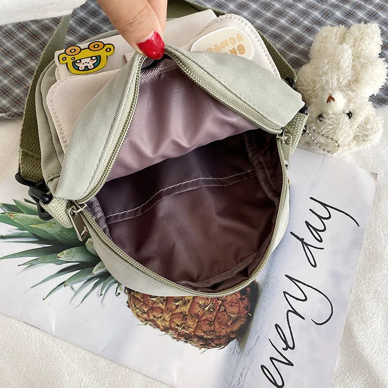 Mini Crossbody Bag for Women 2023 Fashion Small Female Canvas Shoulder Bags Korean Phone Purse Cute Students Purse Flap Bolsas - Artigo Importado