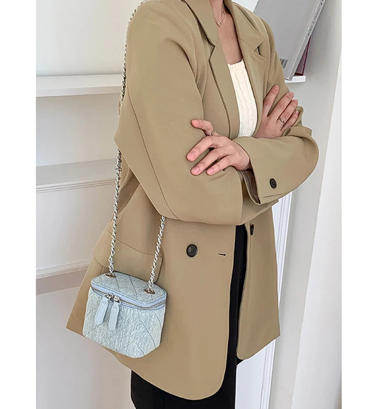 Mini Denim Crossbody Bags for Women 2026 Lingge Chains Shoulder Bag Fashion Brands Box Bag Lipstick Coins Purses and Handbags - Artigo Importado