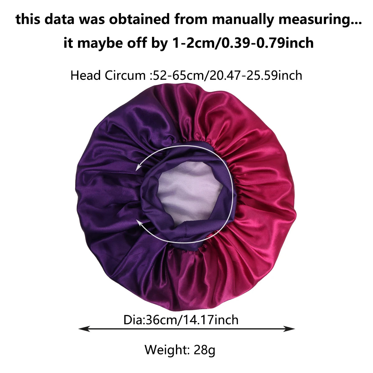 Satin Silk Bonnet Cap with Frontal Wrap, Wide Band, Colorful Fade Printing, Soft Nightcaps, Hair Protect Sleep, Extra Big Size - Artigo Importado