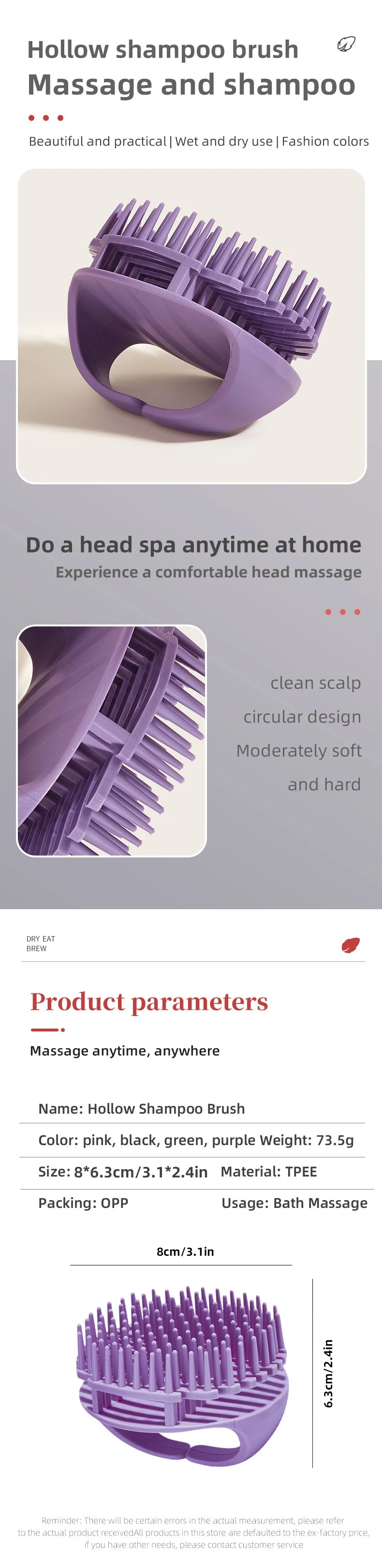 Silicone Shampoo Scalp Hair Massager Head Body Scalp Massage Brush Hair Washing Brush Scalp Exfoliator Brush Head Scrubber Tools - Artigo Importado