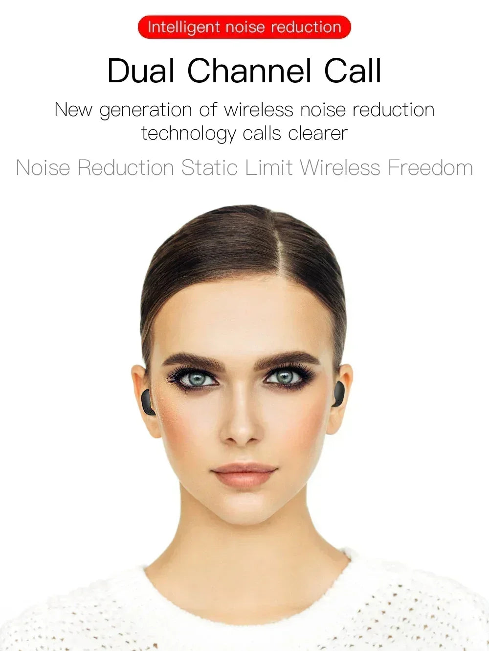 E6S Wireless Bluetooth Earphones TWS Bluetooth Headset Wireless Earbuds Noise Cancelling Earphones with Microphone Headphones - Artigo Importado