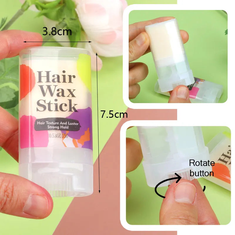 Hair Wax Stick For Laying Down Fly Always 1Pcs 15G Hair Pomade Stick Long-Lasting Hair Styling Wax Stick Easy To Use Tiktok Hot - Artigo Importado