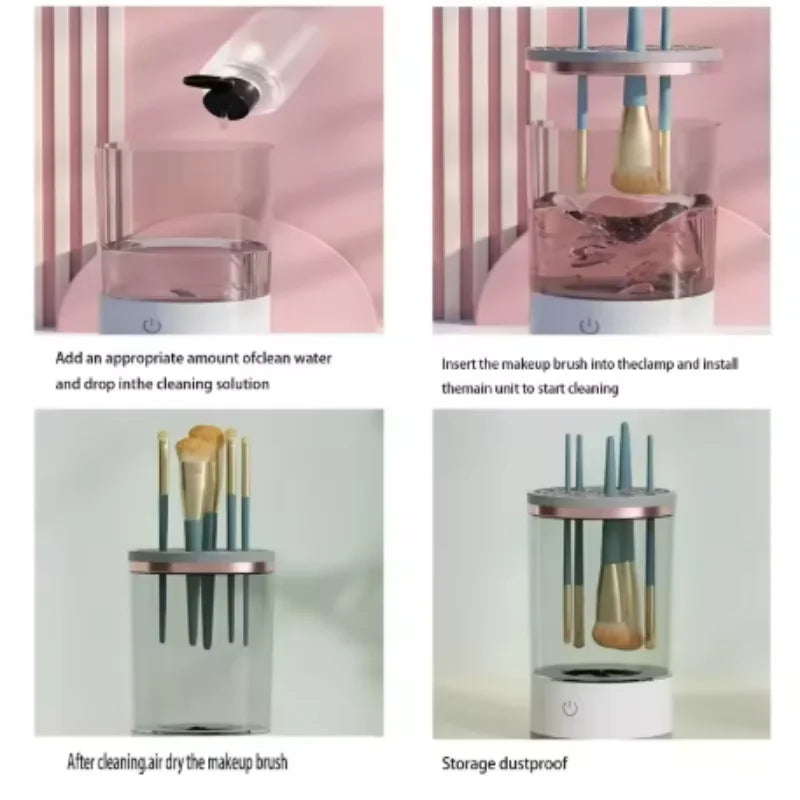 Smart Electric Makeup Brush Cleaner Powered by USB for Thorough Cleaning Simple to Use Washes And Dries Cosmetic Brushes - Artigo Importado