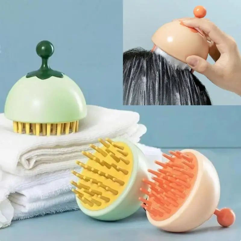 Silicone Shampoo Scalp Hair Massager Comb Bath Cleansing Exfoliator Brush Shampoo Massager Scalp Acupuncture Point Massage Brush - Artigo Importado