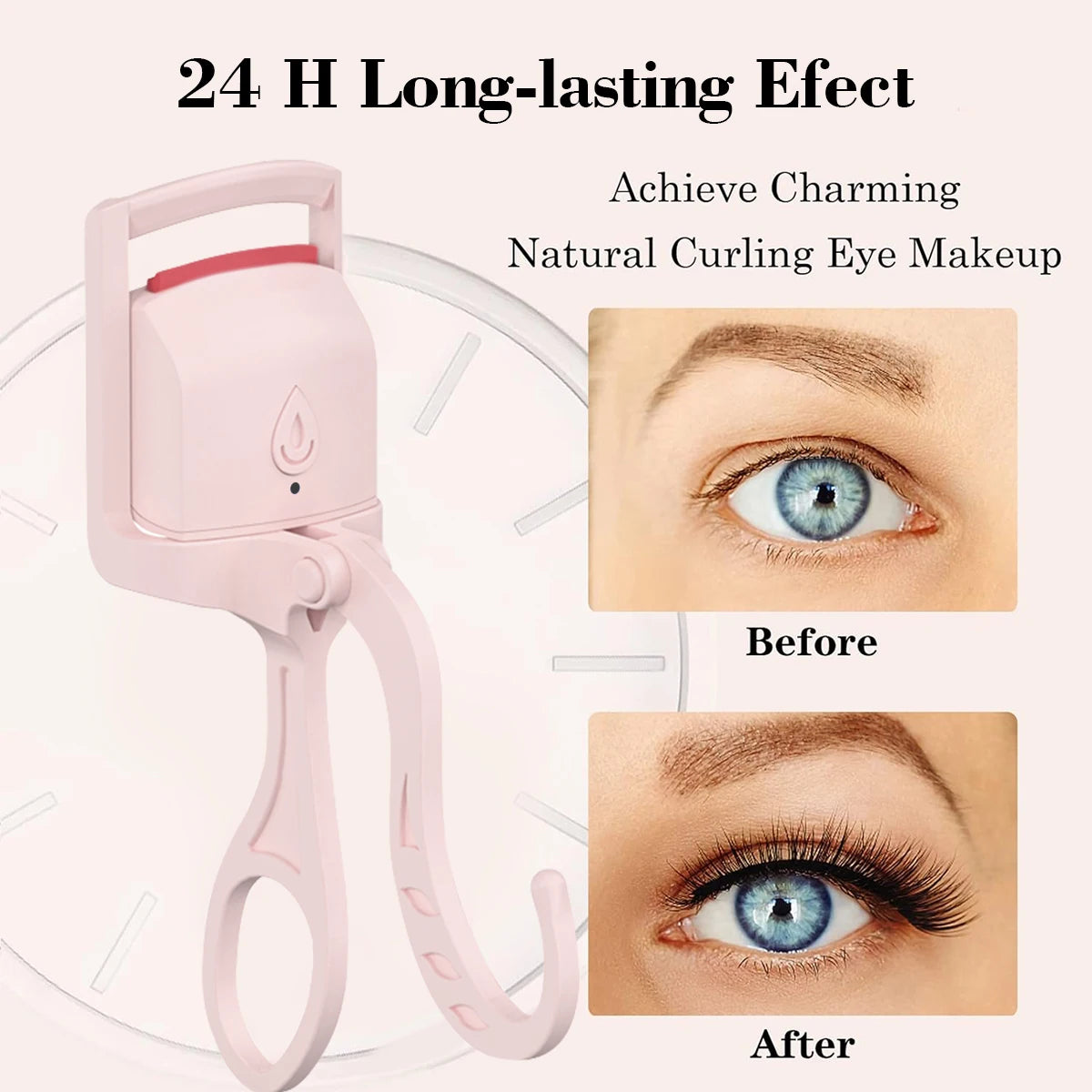 Heated Eyelash Curler-USB Rechargeable Electric Eyelash Curler- Eyelash Curlers Heated Fast Heat Up - Artigo Importado