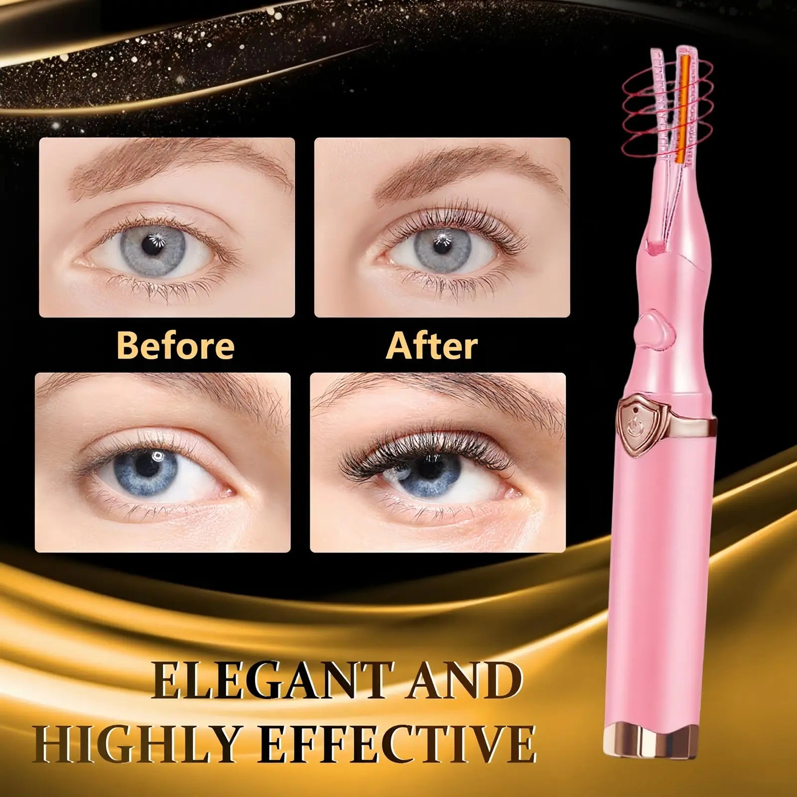 Heated Eyelash Curler 2-in-1 Clip-Type Design 3 Temperature Modes USB Rechargeable Electric Eyelash Curler for Women Girls Gift - Artigo Importado