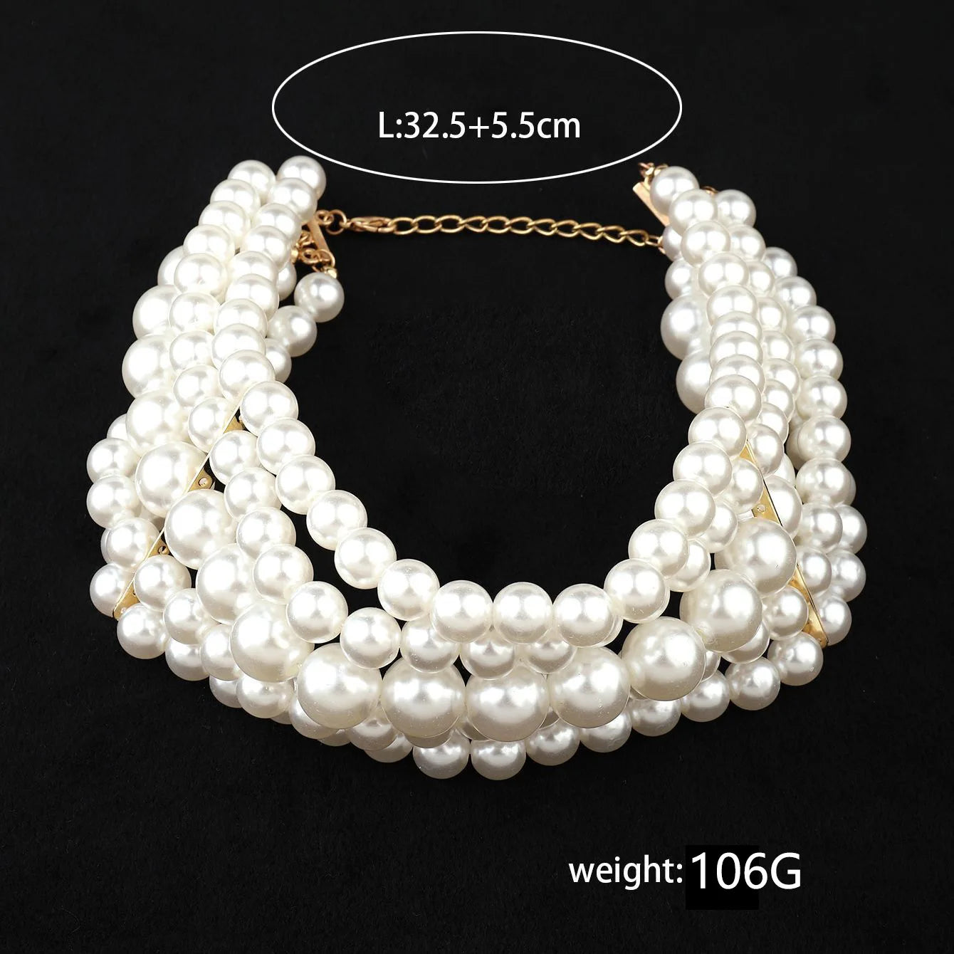 Layered Necklace Imitation Pearl Unisex Elegant Artistic Simple Layered Necklace For Wedding Party Wedding Guest - Artigo Importado