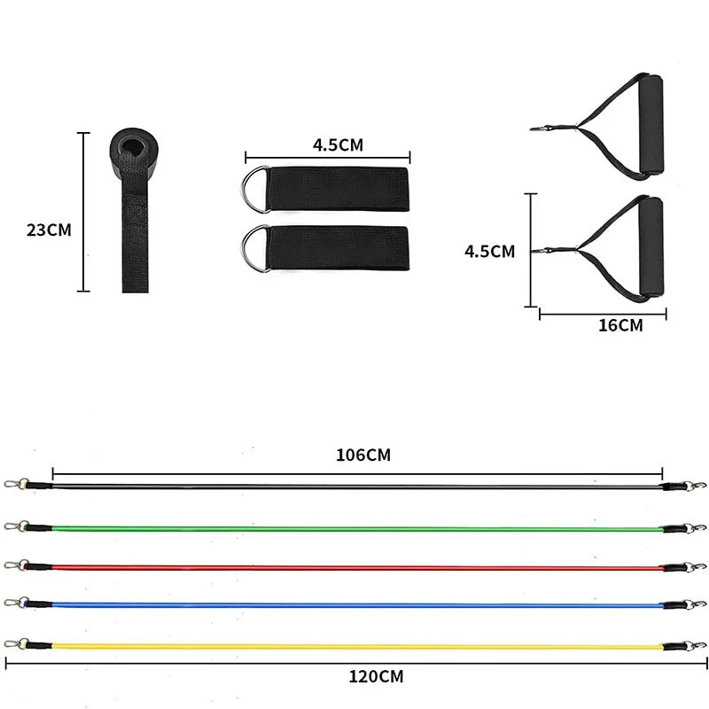 Resistance Bands Set Bodybuilding Home Gym Equipment Professional Weight Training Fitness Elastic Rubber Bands Workout Expander - Artigo Importado