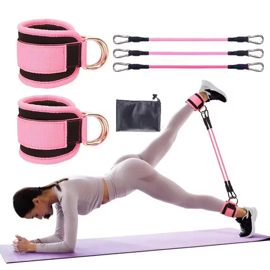 Resistance Band Set Workout Exercise Equipments Ankle Straps Fitness Yoga Elastic Fitness Bands For Home Gym Man And Woman Sport - Artigo Importado