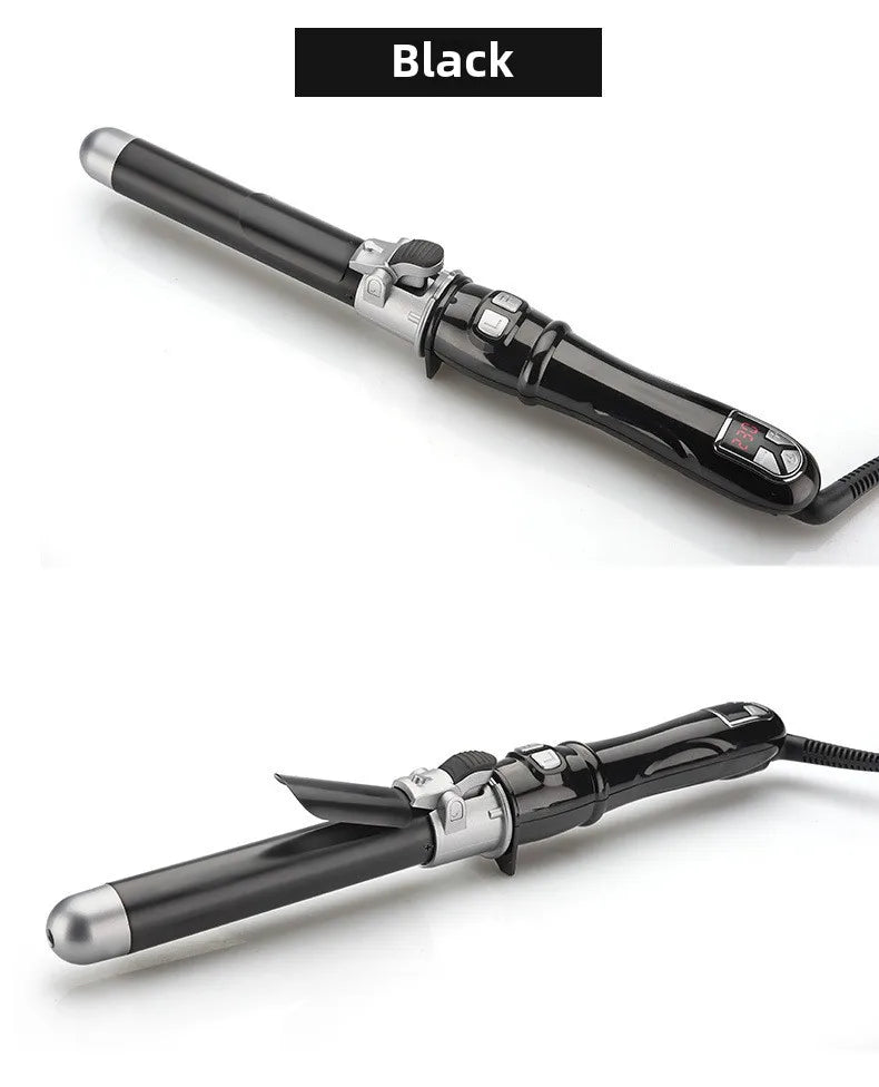 Automatic Hair Curler 1.1inches Rotating Curling Iron with LED Display Fast Heating Curling Wand Hair Curler for Home&Travel Use - Artigo Importado