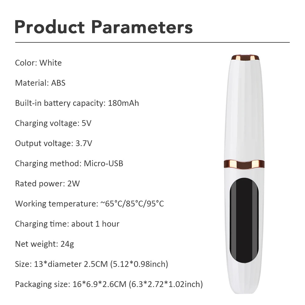 Electric Heated Eyelash Curler Heated Eyelashes Curling Tool Electronic USB Natural Fake Eye Lash Curler Beauty Supplies Tools - Artigo Importado