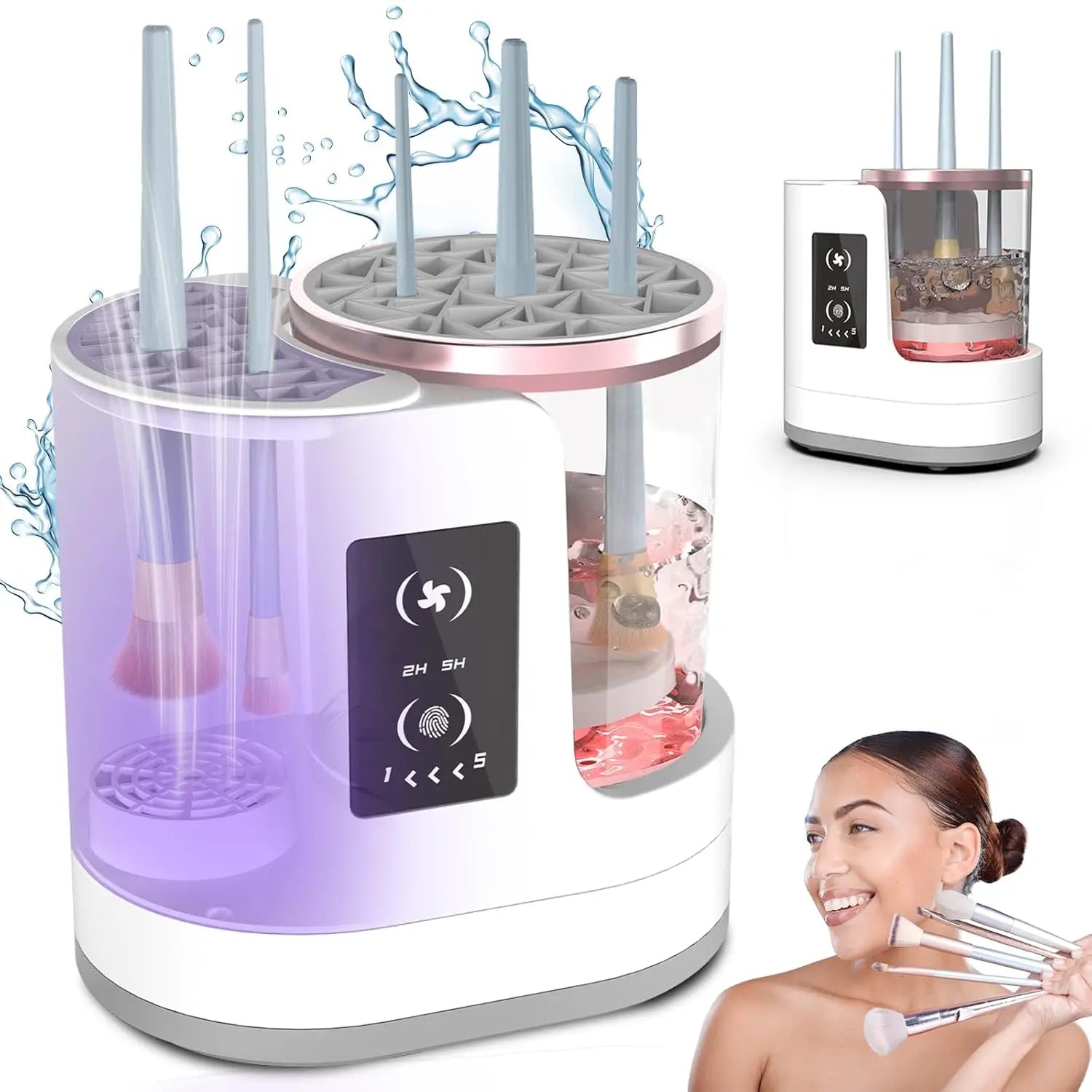Electric Makeup Brush Cleaner and Dryer,3 in 1 Multi-Functional Efficient Automatic Cosmetic Cleaning for All Size Beauty Brush - Artigo Importado