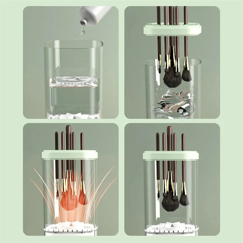 3-in-1 Electric Makeup Brush Cleaner - Automatic Washing & Drying, Type-C Charging, Fast & Deep Cleaning for Cosmetic Brushes - Artigo Importado