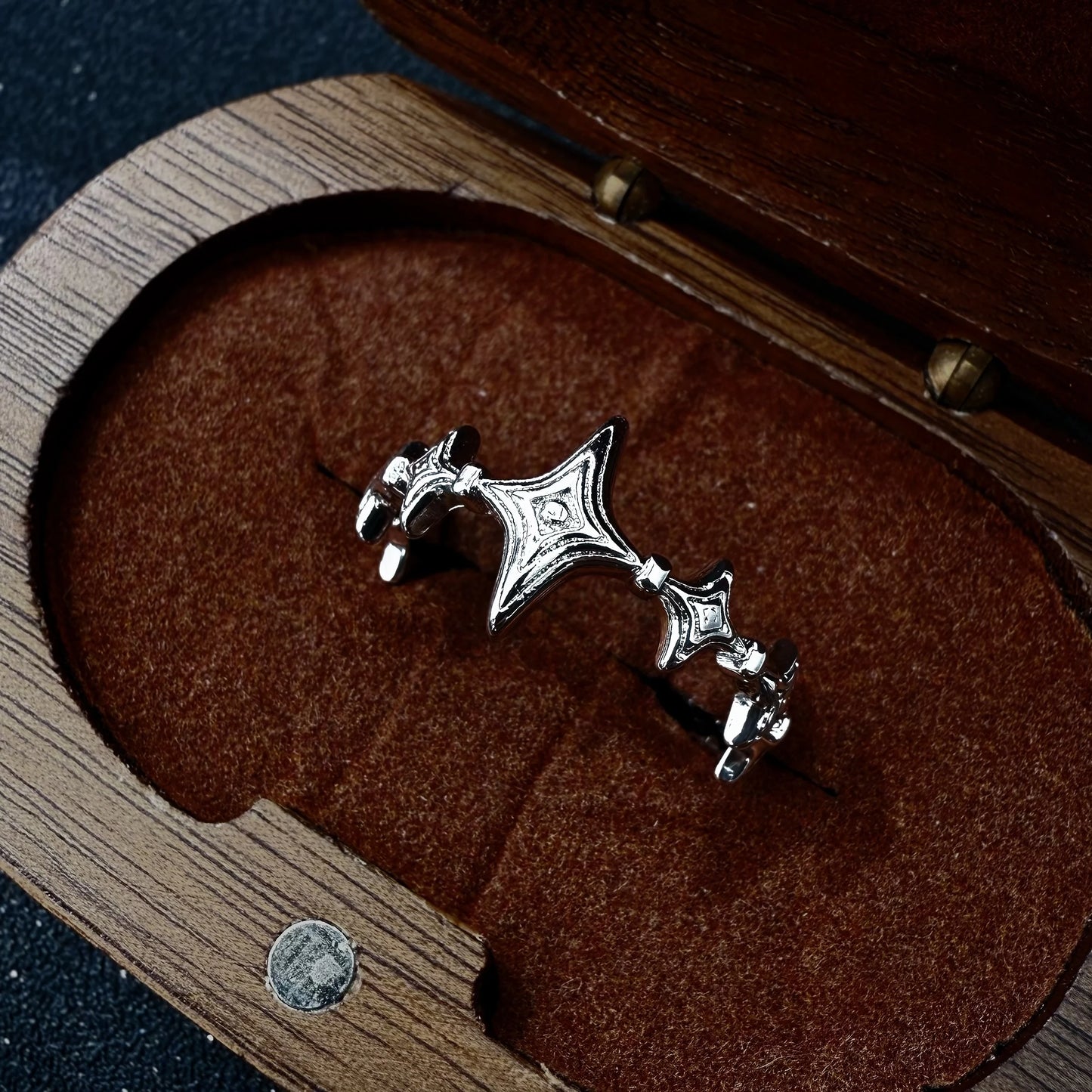 Retro Twinkle Stars Adjustable Open Ring For Women Silver-plated Copper Gothic Punk Edgy Jewelry Trendy Accessories Gift for Her - Artigo Importado