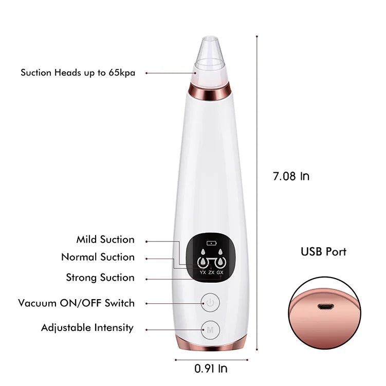 Electric Blackhead Remover Vacuum Acne Cleaner Black Spots Removal Facial Deep Cleansing Pore Cleaner Machine Skin Care Tools - Artigo Importado