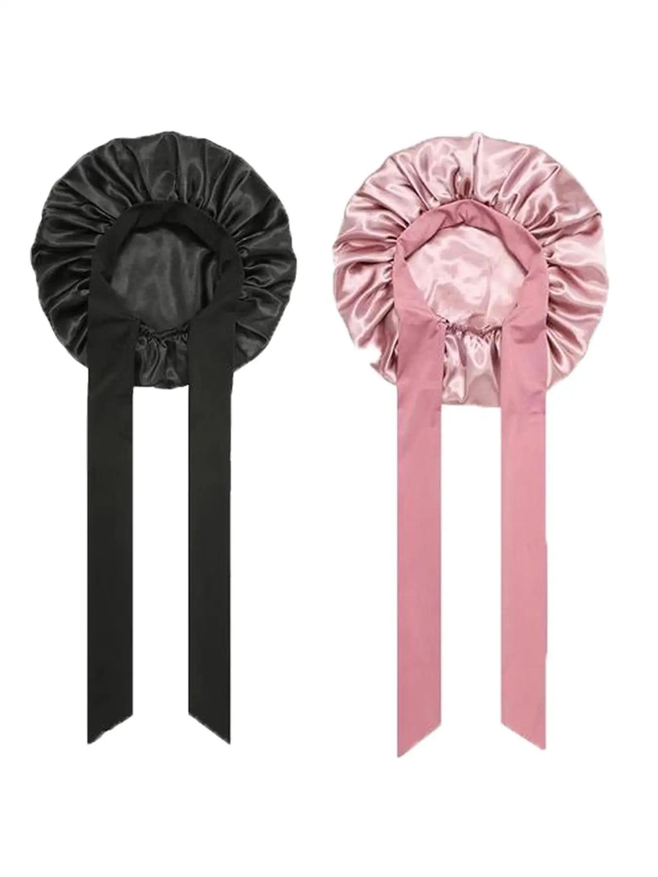 Satin Bonnet for Sleeping Women Silk Sleep Bonnet for Curly Hair Wrap with Elastic Tie Band Night Cap Wine Red - Artigo Importado