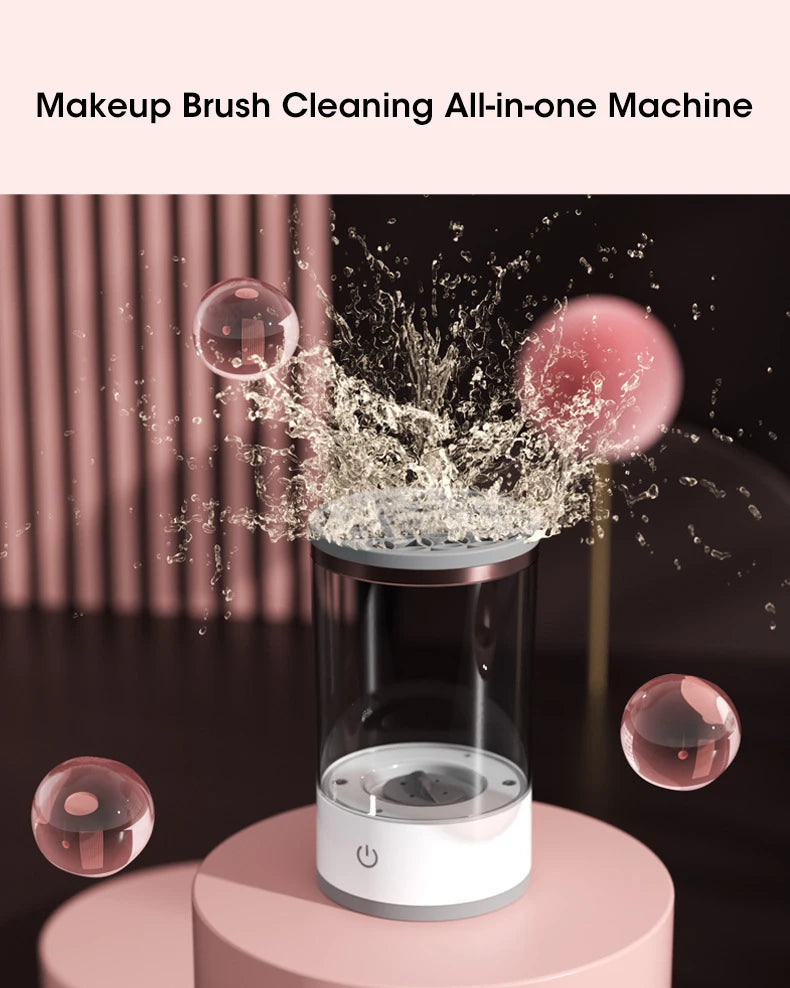 Electric Makeup Brush Cleaner Rechargeable Makeup Brushes Cleaning Tool Automatic Makeup Brush Cleaning Stand Device - Artigo Importado