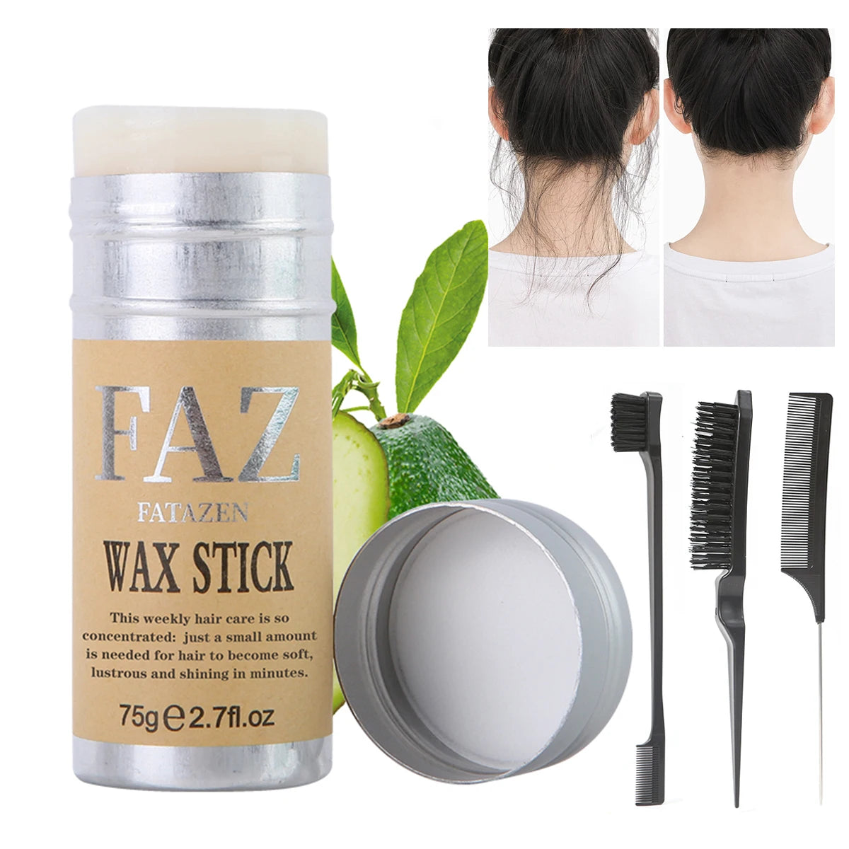 75g/1pcs Hair Styling Wax Stick,Refreshing Non-Greasy，Suitable For Controlling Frizzy And Unruly Edges Of Natural Or Wig Hair - Artigo Importado