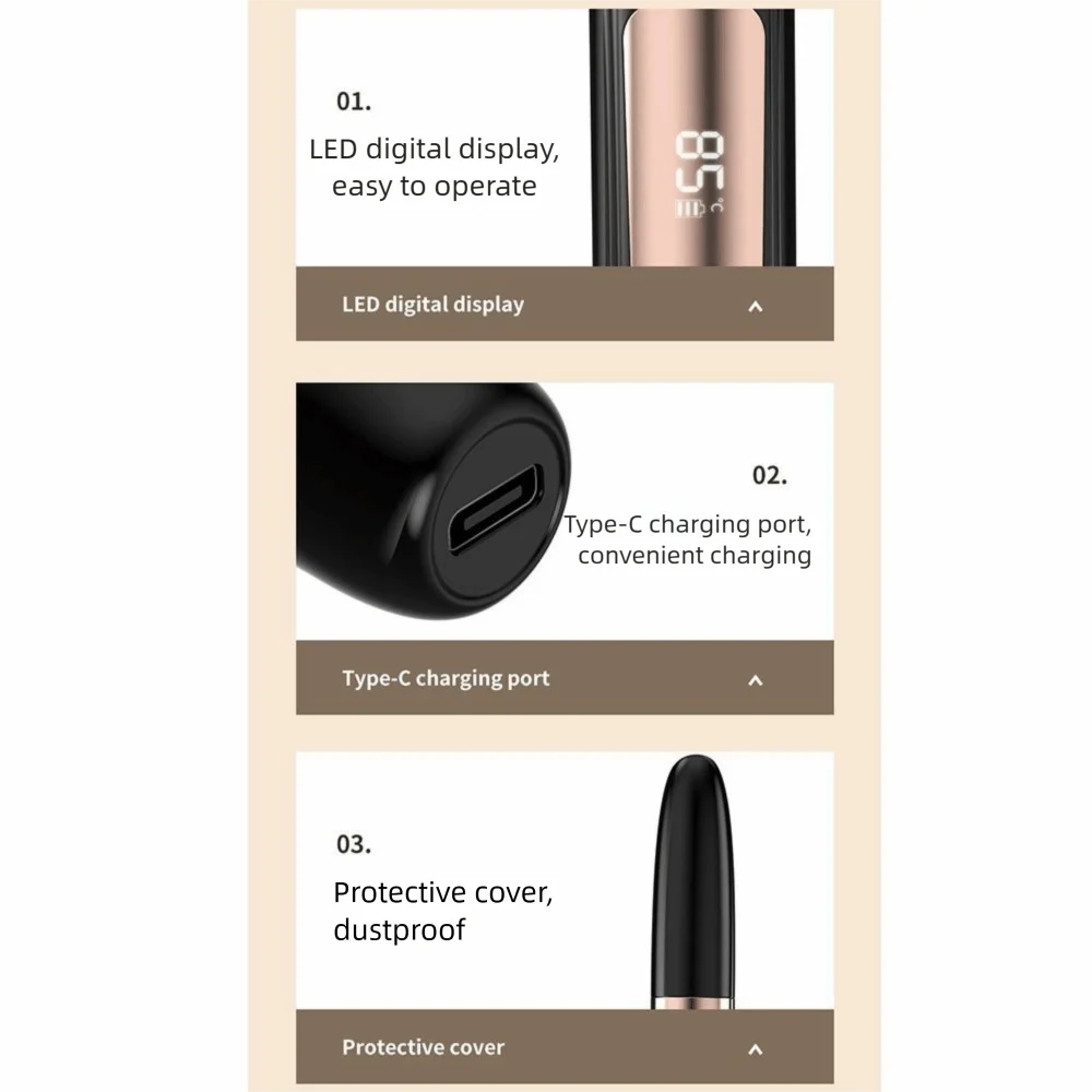 Long Lasting Electric Heated Eyelash Curler Anti-scald 4 Modes Temperature Portable Eyelash Curling Device Natural-Looking - Artigo Importado