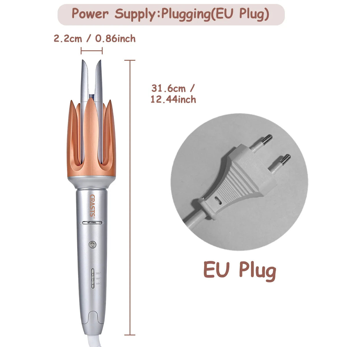 Automatic curling iron with large waves for long-lasting styling without damaging hair. Curling artifact - Artigo Importado