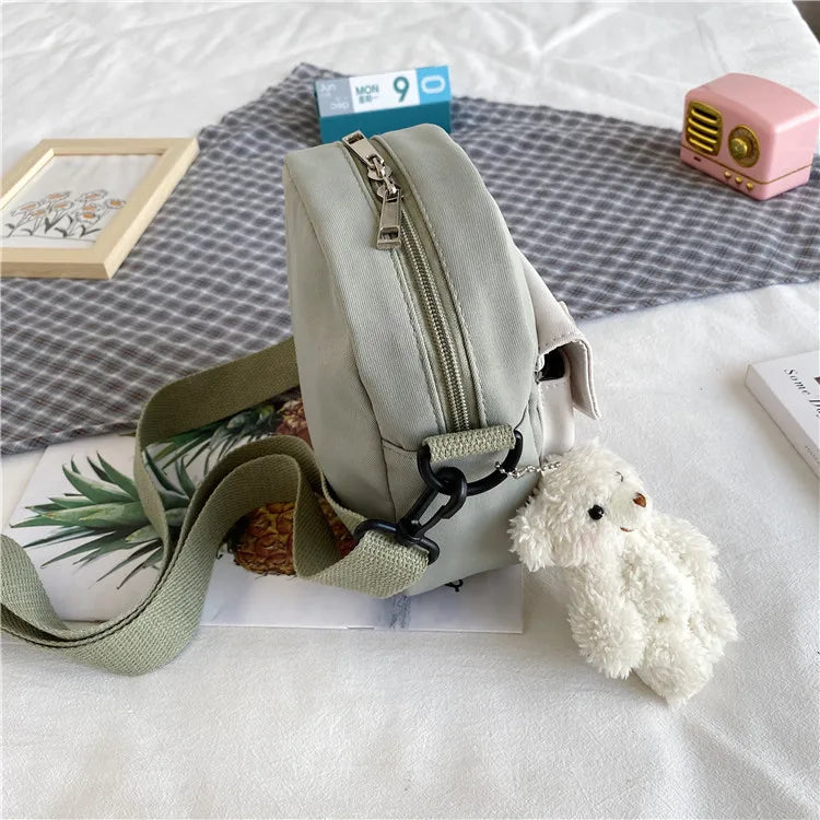 Mini Crossbody Bag for Women 2023 Fashion Small Female Canvas Shoulder Bags Korean Phone Purse Cute Students Purse Flap Bolsas - Artigo Importado