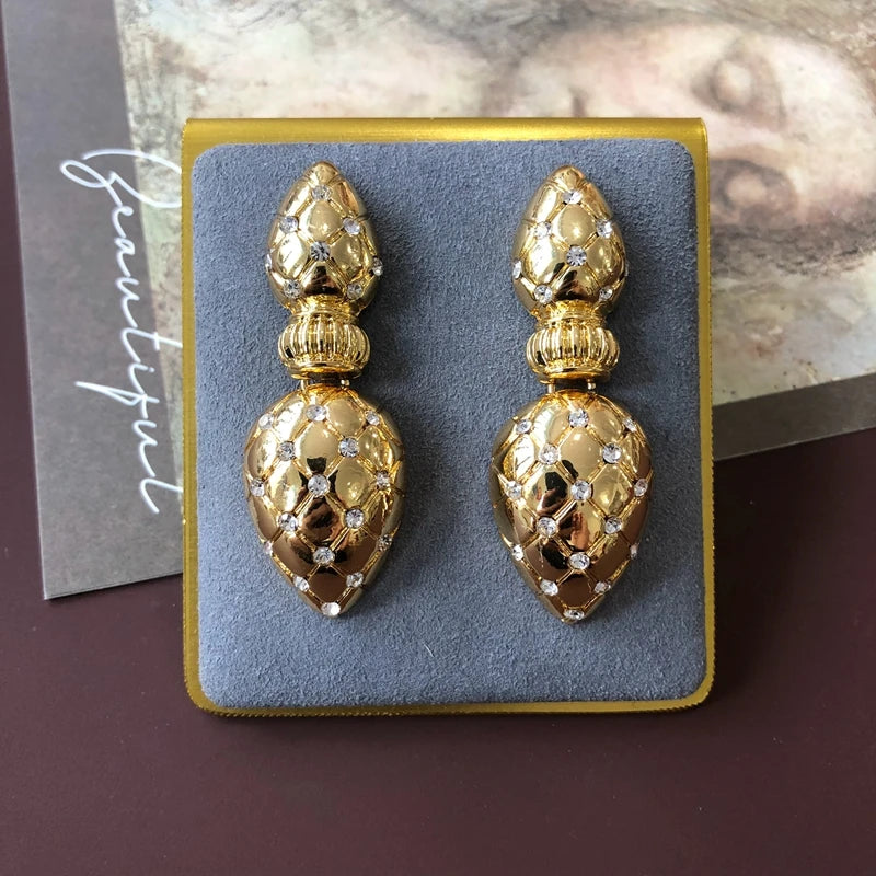 Statement Stud Earrings Crystal Stone Drop Brincos For Women's Accessories - Artigo Importado