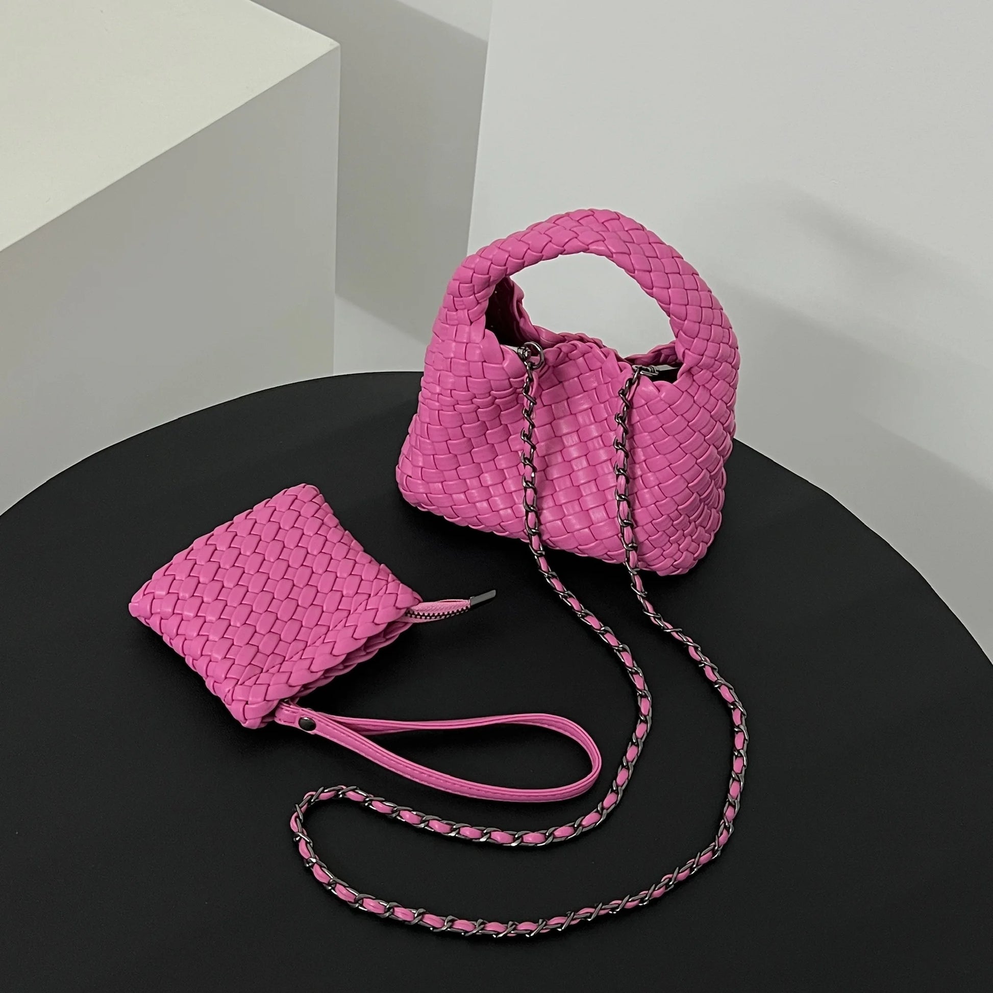 2025 Mini Women's crossbody Handbag Fashion Bag Hand-woven Crossbody Bags  Small Size For Women Woven Tote Bag - Artigo Importado