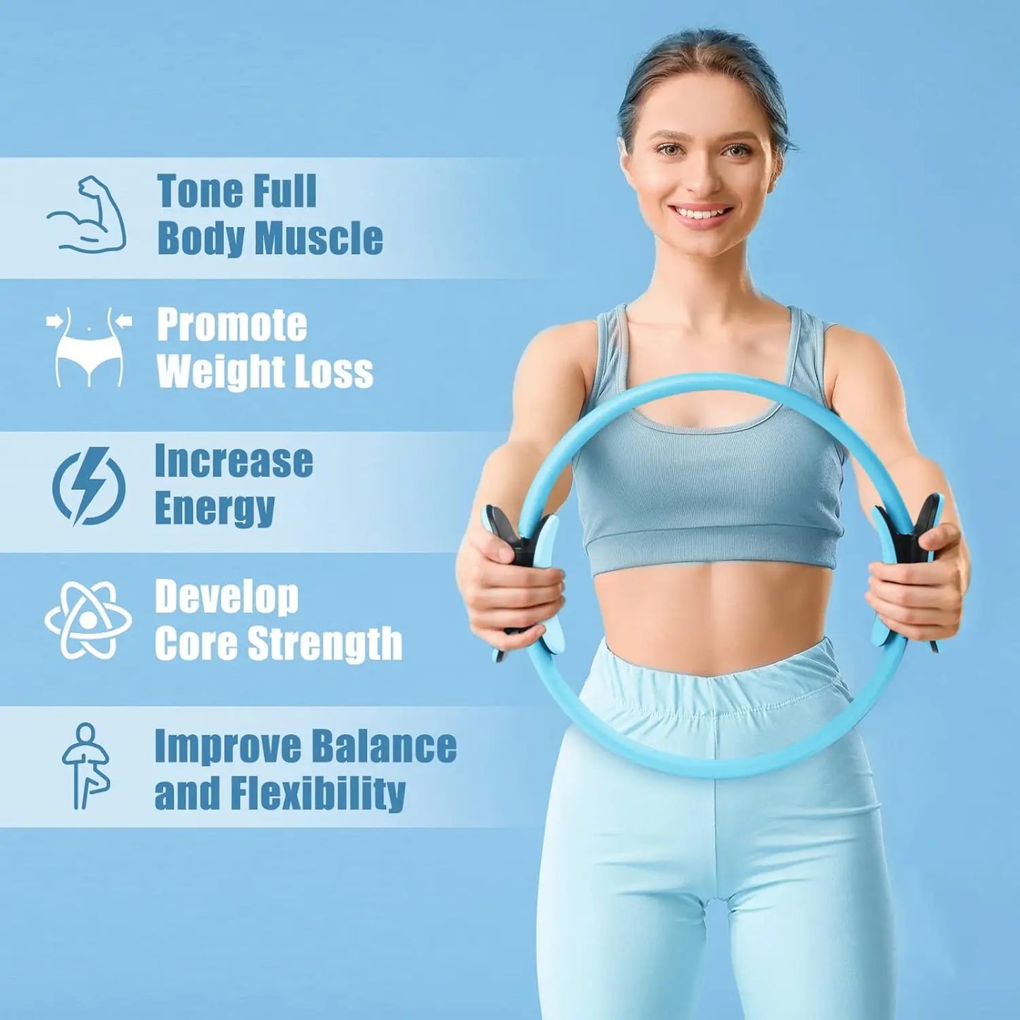 Yoga Fitness Pilates Ring Yoga Ring Open Back Ring Magic Ring Pelvic Floor Muscle Training Yoga Supplies Pilates Ring - Artigo Importado